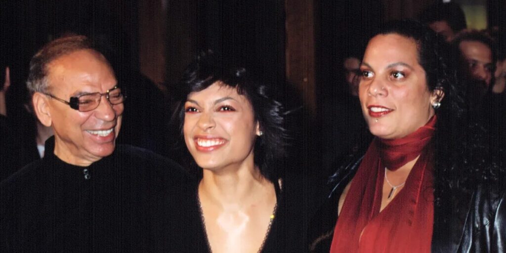 Rosario Dawson and her parents at the premier of Sidewalks of New York, 2001